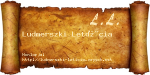 Ludmerszki Letícia névjegykártya